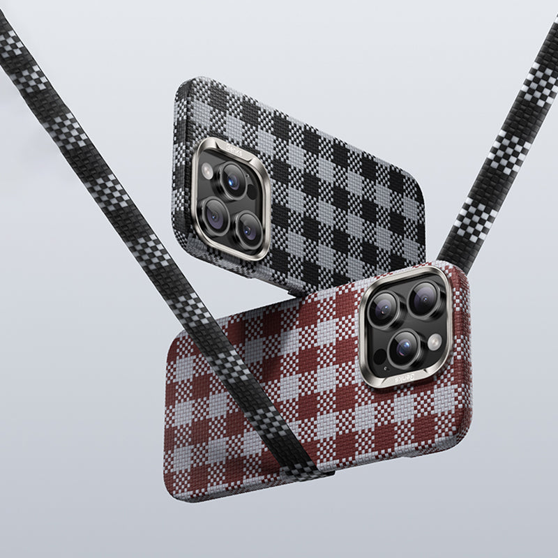 Benks ArmorVichy iPhone 16 Pro Magsafe Ekose Tasarımlı Kevlar Kılıf Benks ArmorVichy iPhone 16 Pro Magsafe Ekose Tasarımlı Kevlar Kılıf